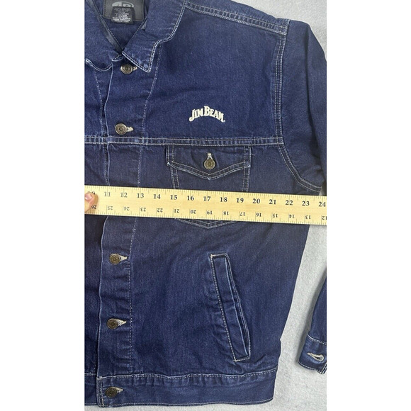 Vintage International Denim Jim Beam Trucker Jacket ID Wear Men's Large 4 Pocket - Picture 3 of 11